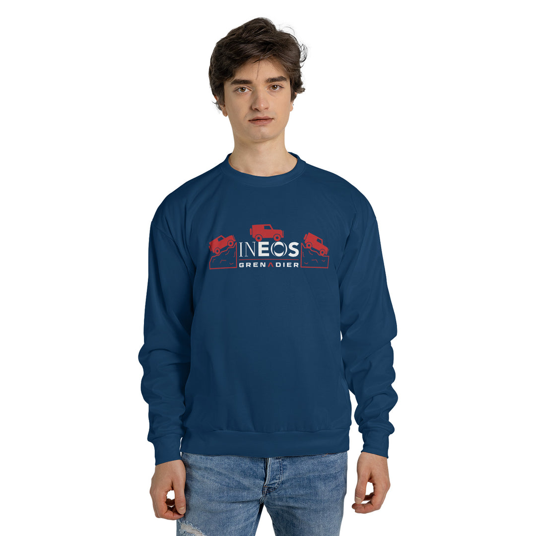 INEOS Grenadier Rugged Logo Sweatshirt Model Front #color_britannia-blue