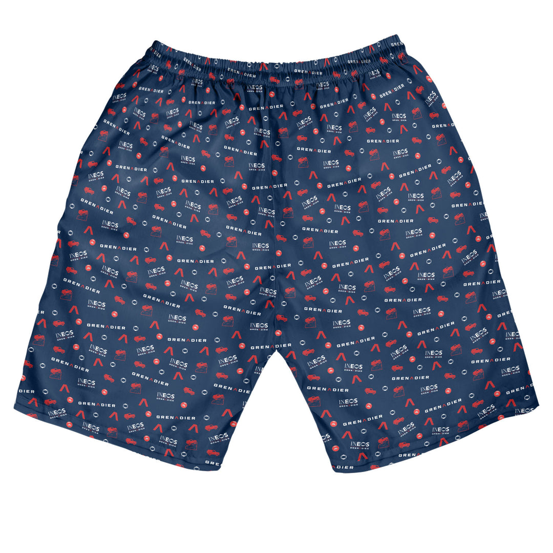 INEOS Grenadier Icon Pattern Hawaiian Shorts Back #color_britannia-blue