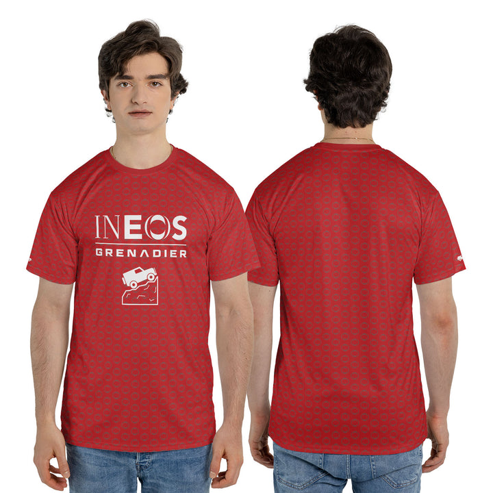 INEOS Grenadier Crewneck Jersey Red Front and Back #color_brigade-red
